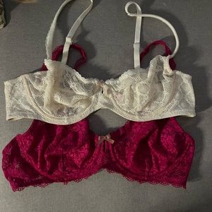 2 Lace Underwired Balconette Bras *Bundle